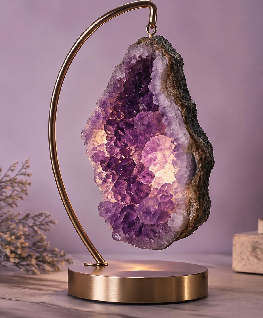 Amethyst Geode Hook Lamp